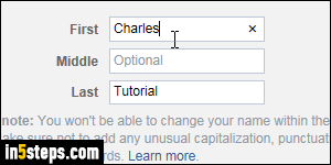 Change name on Facebook - Step 3