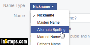 Change name on Facebook - Step 5