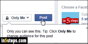 Schedule Facebook post for later - Step 1