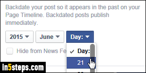 Schedule Facebook post for later - Step 5