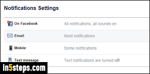 Limit or stop Facebook notifications (email, SMS, mobile)