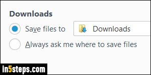 Change download location in Firefox - Step 4