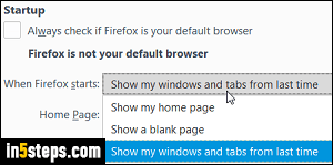 Change homepage in Firefox - Step 6
