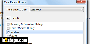 Clear cookies in Firefox - Step 4