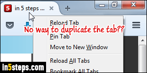 Duplicate tab in Firefox - Step 1
