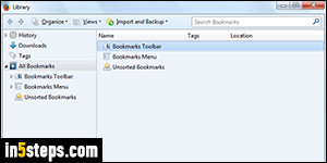 Export Firefox bookmarks - Step 1