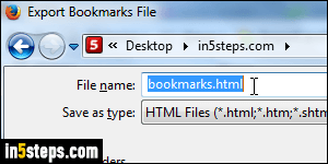 Export Firefox bookmarks - Step 4