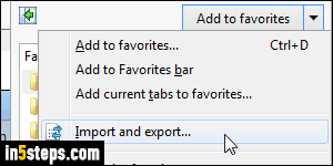 Import IE favorites to Firefox - Step 1