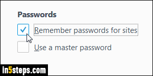 Prevent Firefox from saving specific password - Step 2