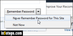 Prevent Firefox from saving specific password - Step 4