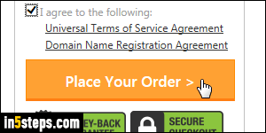 Register domain with GoDaddy - Step 5