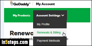Change credit card on GoDaddy - Step 2