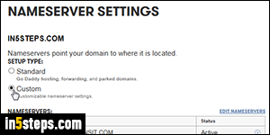 Change GoDaddy nameservers - Step 4