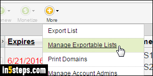 Download GoDaddy domains to CSV - Step 5