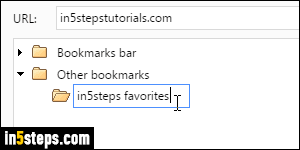 Add bookmark / create folder in Chrome - Step 5