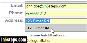 Add / change autofill address in Chrome - Step 1
