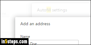 Add / change autofill address in Chrome - Step 4
