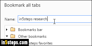 Bookmark all tabs in Chrome - Step 3