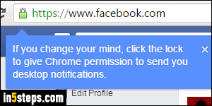 Enable or disable Chrome notifications - Step 2