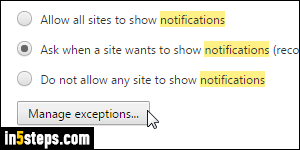 Enable or disable Chrome notifications - Step 5