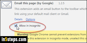 Allow Chrome extension in private browsing - Step 4