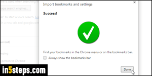 Import Firefox bookmarks to Chrome - Step 5