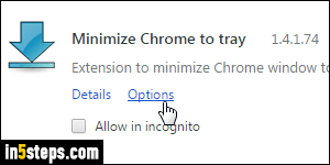 Minimize Chrome to the tray - Step 4
