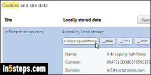 View cookies in Chrome - Step 5