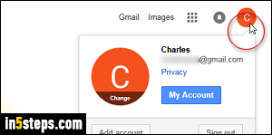 Change cell phone number in Google - Step 1