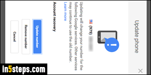 Change cell phone number in Google - Step 5