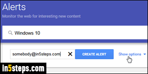 Create a Google alert without account - Step 4