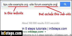 Google search a single site - Step 4