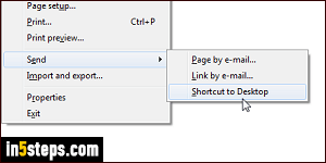 Save IE shortcut to desktop - Step 2