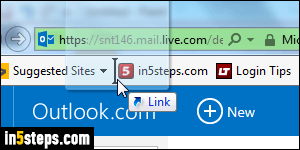 Add shortcut link to IE favorites bar - Step 3