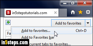 Add to Favorites in IE - Step 1