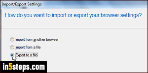 Export IE favorites to HTML - Step 4