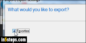 Export IE favorites to HTML - Step 5