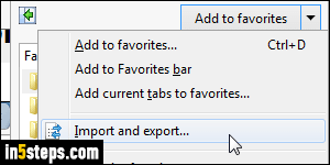 Import Chrome bookmarks in IE - Step 2