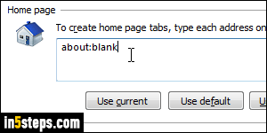 Set IE homepage / new tab to blank page - Step 3