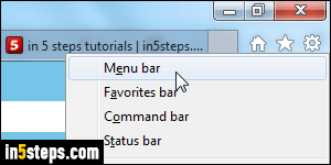 Show classic menus in IE - Step 2