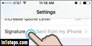 Add / change iPhone mail signature - Step 3