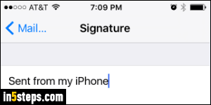Add / change iPhone mail signature - Step 4