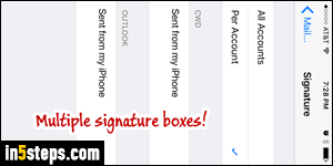 Add / change iPhone mail signature - Step 6