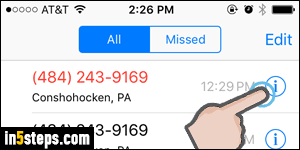 Block phone number on iPhone - Step 2