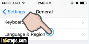 Change language on iPhone / iPad - Step 3