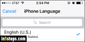 Change language on iPhone / iPad - Step 4