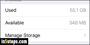 Check storage space left on iPhone - Step 4