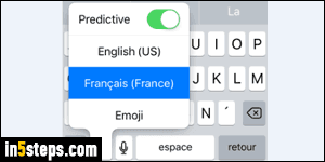 Dictate to iPhone in a different language - Step 4