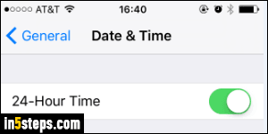 Set military time on iPhone - Step 4