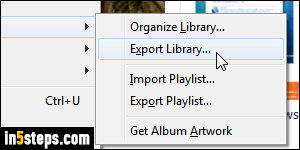 Backup / export your iTunes Library - Step 2